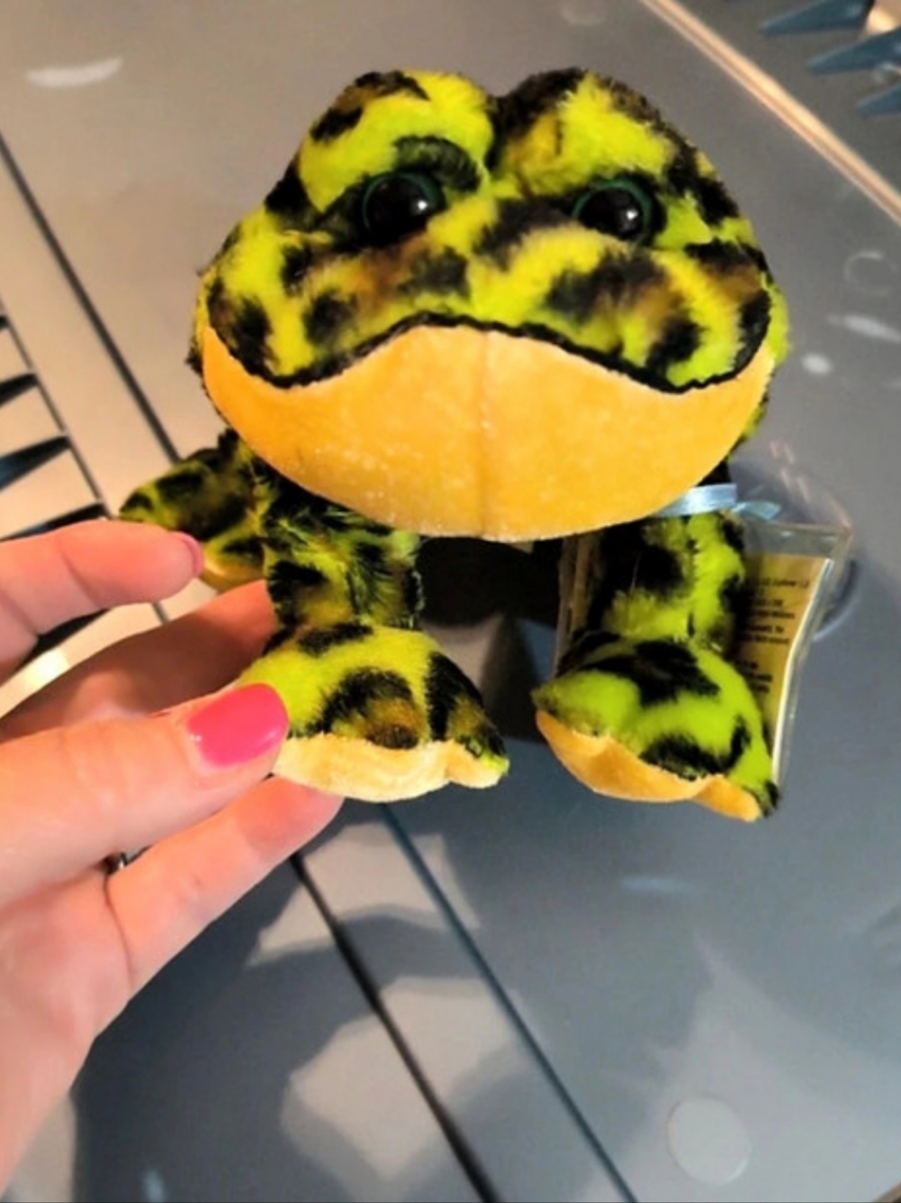 Ganz Webkinz Lil' Kinz Bull Frog Plush Frog NWT Green & Yellow